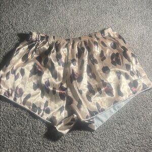 Leopard Print Satin Shorts